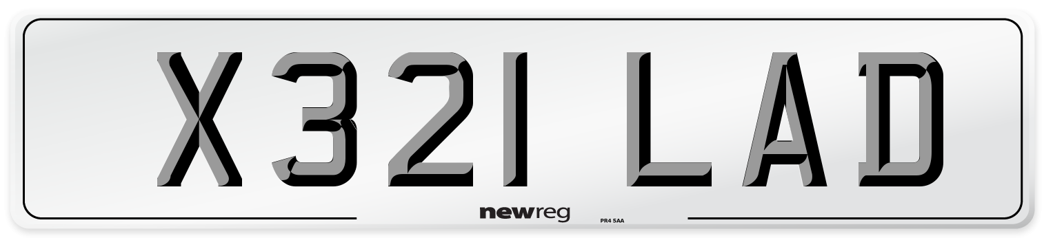 X321 LAD Number Plate from New Reg